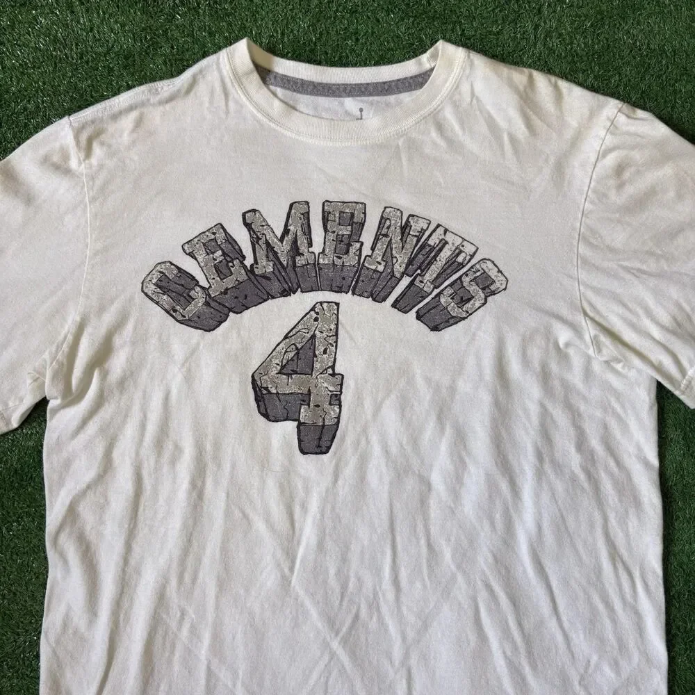 Nike Air Jordan 4 Cements Shirt Men’s Medium White Jumpman Logo White